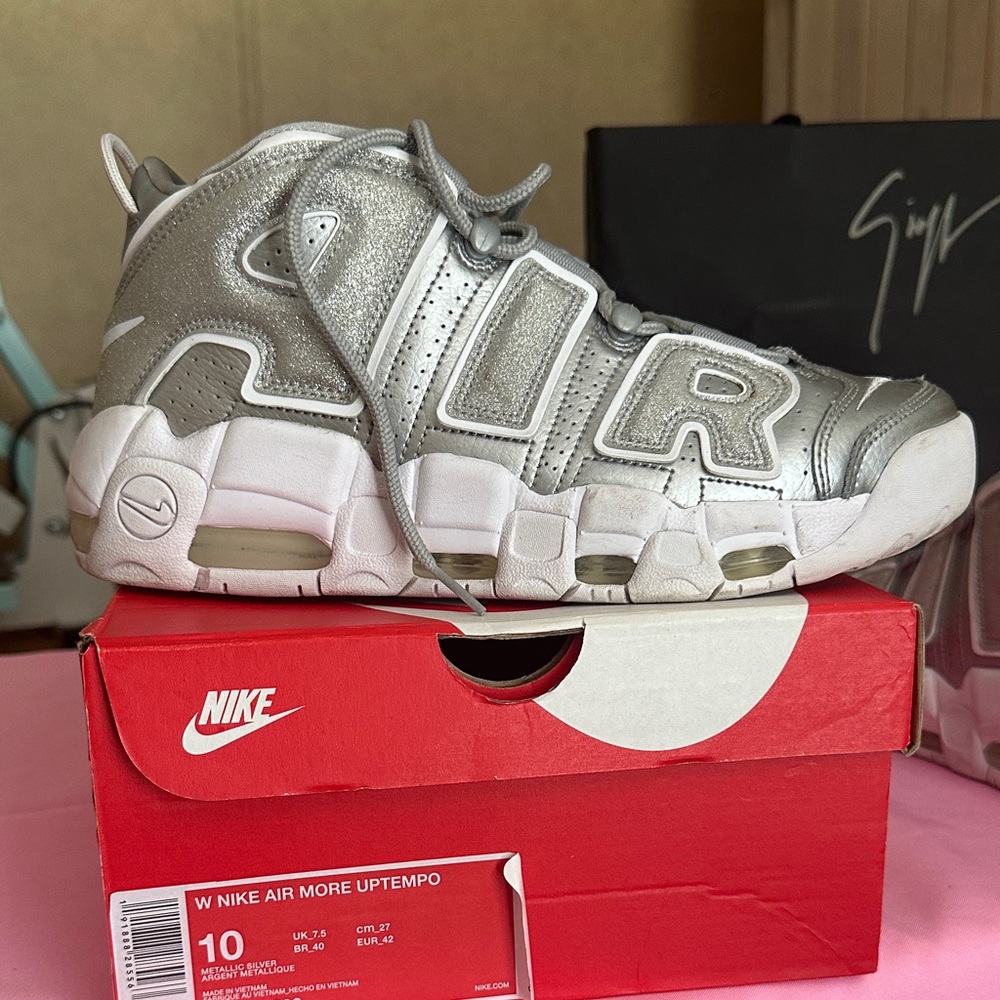 Nike Air More Uptempo Kids Sneakers - Metallic Silver